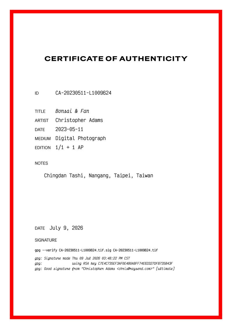 Certificate of Authenticity